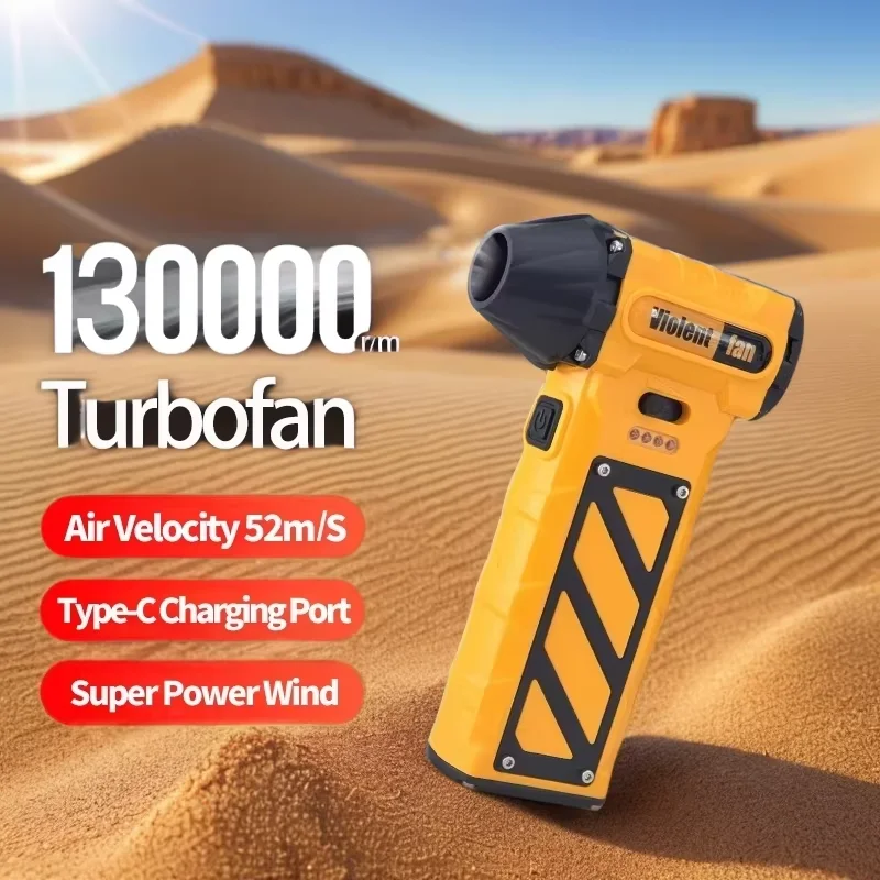 

Air Blower 130000RPM Turbo Jet Fan Brushless Motor Handheld Duct Fan 52M/S Portable Type-C Charge Infinite Outdoor Violent Fan