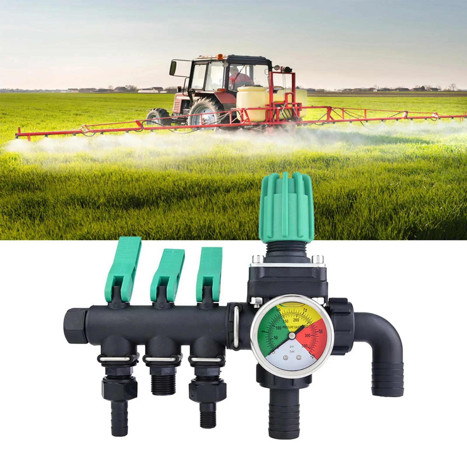 Agricultural Sprayer Control Shut Off Valve 3 Way Water Splitter