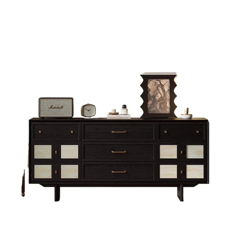 

North American rural dining side cabinet French retro living room storage fragrant cloud yarn medieval entrance bucket side