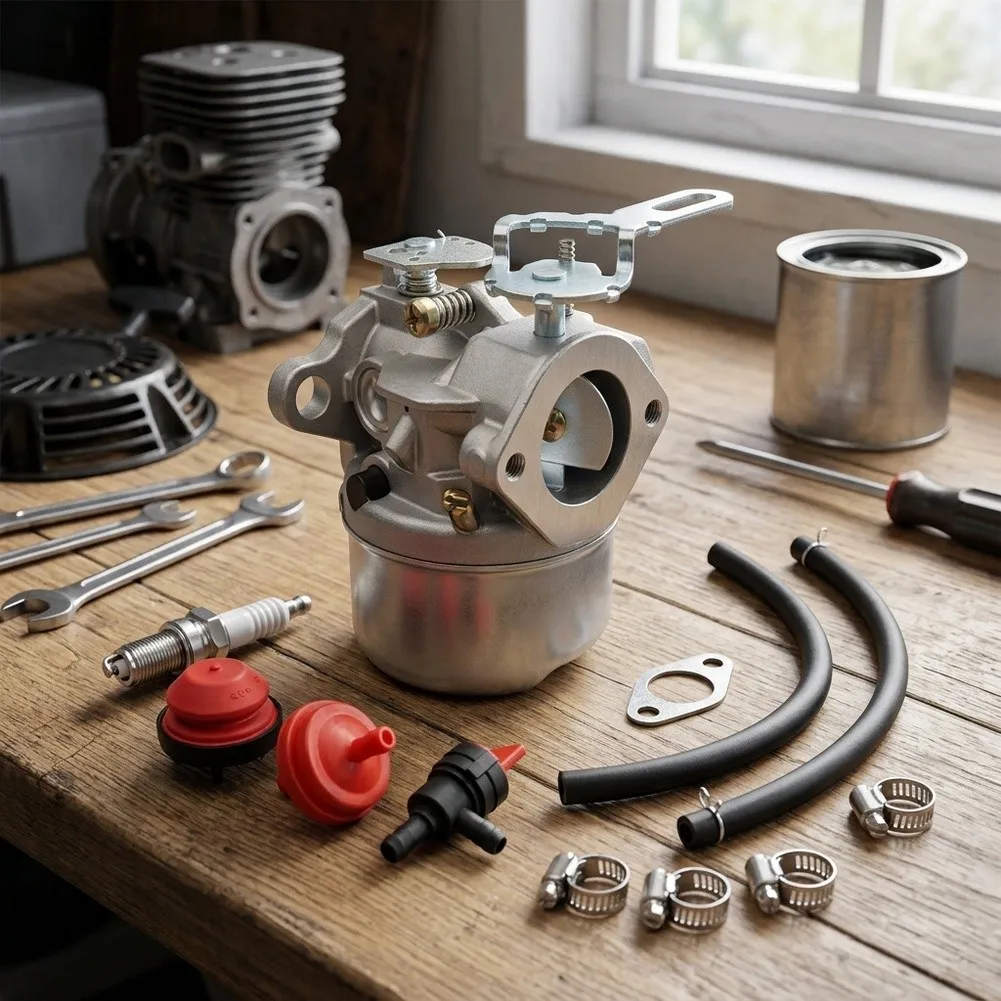 Carburetor Kit for Tecumseh Snow Blower Engines HSSK55 LH195SP 640084A Matches OEM Specifications 632107A 632107