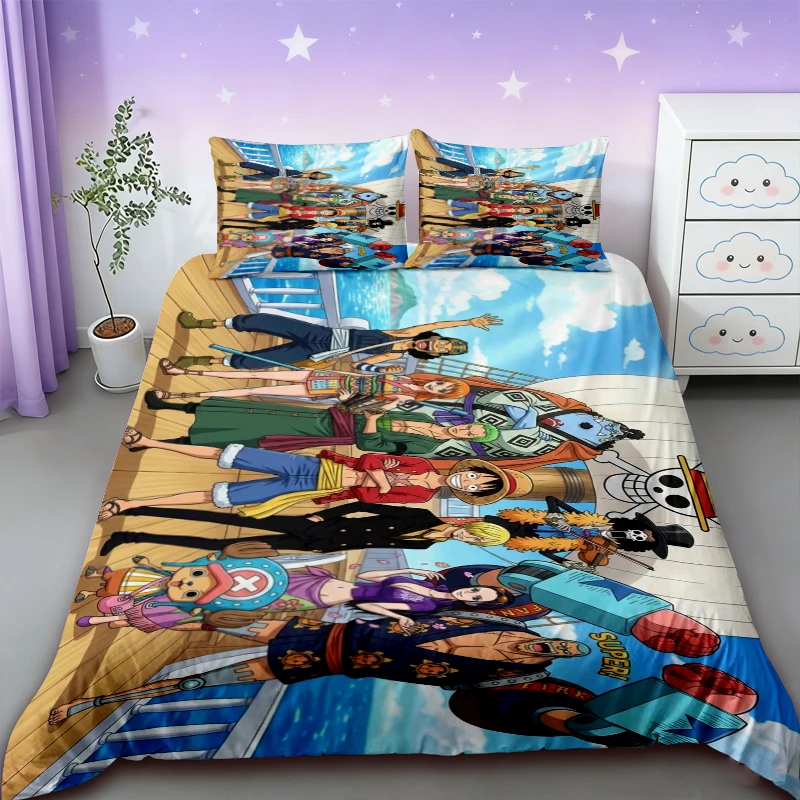One Piece Duvet Cover Cartoon Luffy Bedding Set Soft and comfortable Queen/King Twin Full Size Teens Boys Boys Gifts Soft Cozy view 2
