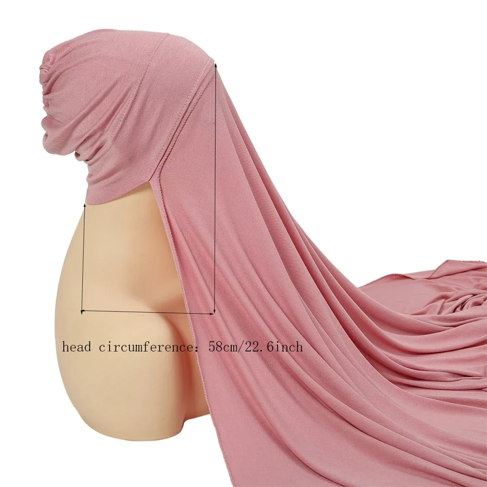 

Muslim Women Chiffon Hijab with Cap Bonnet Instant Chiffon Hijabs Pinless Shawl Head Scarf Underscarf Caps Cover Headwrap Hat