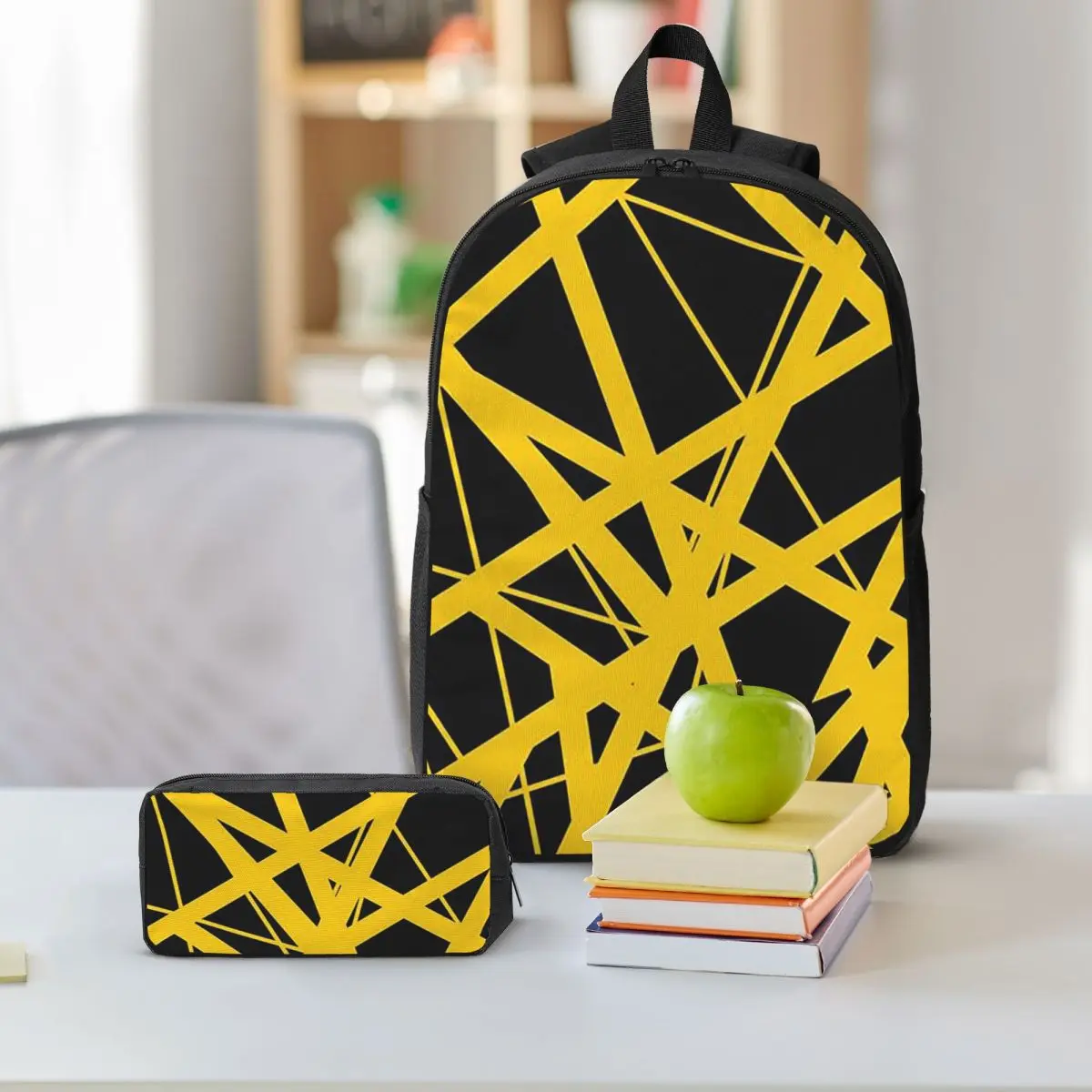 EVH Authentic Stripes Design Backpack Boys Girls BookBag School Bag Laptop Shoulder Bags 3ps Insulated Lunch Bag Pencil Case