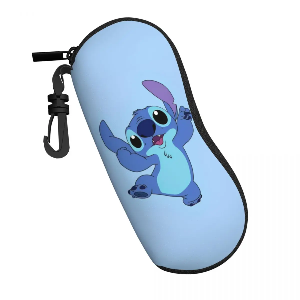 

Cute Cartoon Stitch Glasses Case Cover Male Female Blue Comic Sunglasses Pouch Soft Zip Eyewear Organizer Eyeglass Protector