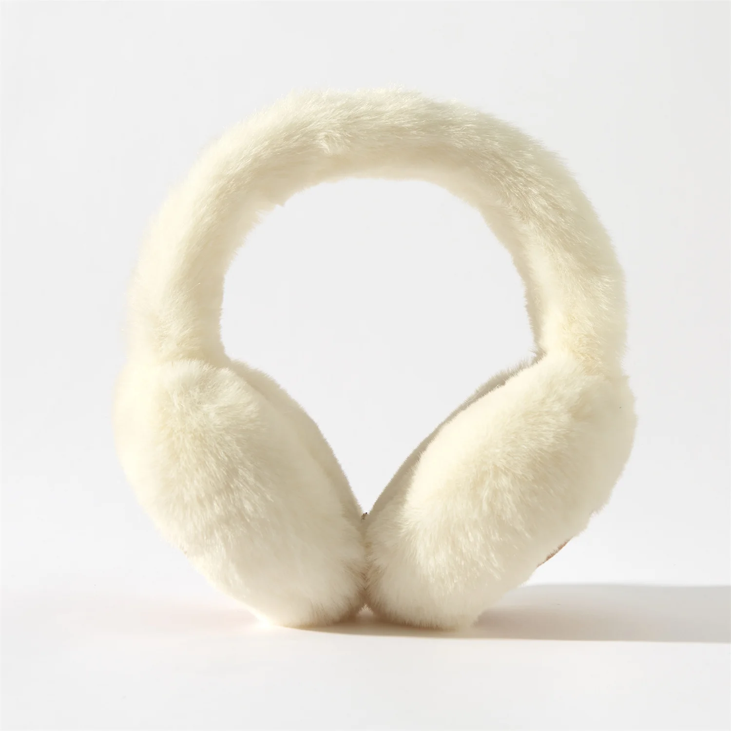 Кофейные пушистые мягкие наушники, популярные модные мужские и женские наушники, высококачественные наушники из искусственного кроличьего меха, зимние аксессуары