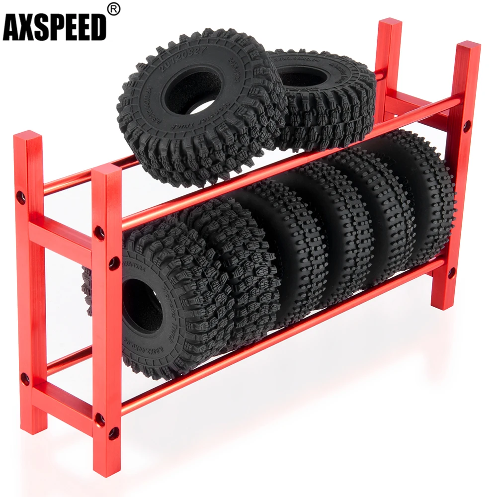 AXSPEED Metal Wheel Tires Shelf Storage Rack for 1/18 TRX-4M Bronco Defender K10 1/24 Axial SCX24 Wrangler Deadbolt RC Crawler