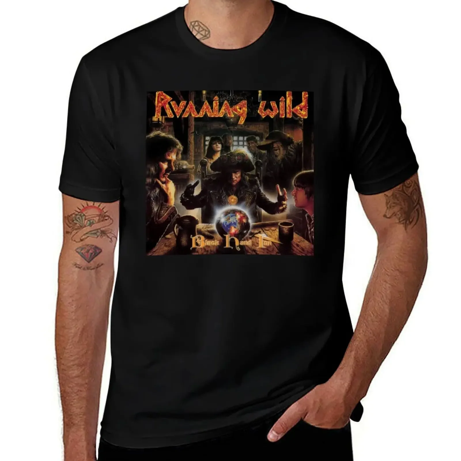 

Running Wild - Black Hand Inn album 1994 T-Shirt oversized t shirt anime shirt man clothes heavyweight t shirts for men