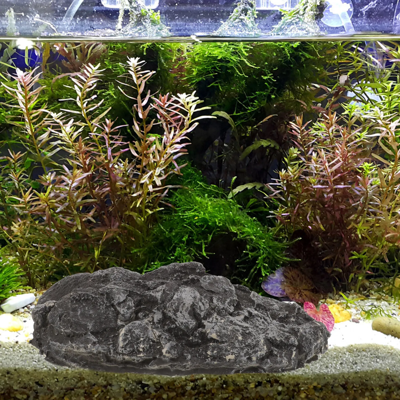 

Aquarium Rock Ornament For Fish Tank Decor Underwater Moss Stone Resin Craft Aquatic Landscape Prop Pet Supplies