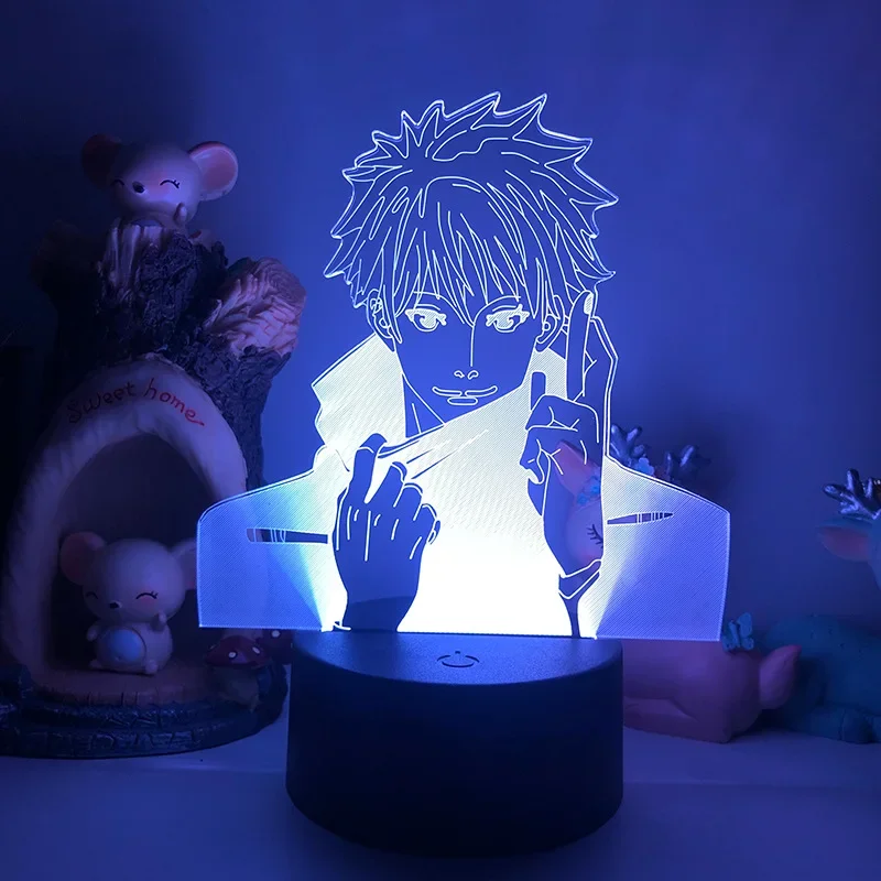 16 colori Jujutsu Kaisen Figure Satoru Gojo Night Lights Inumaki Toge 3D Lamps Anime Figure Model Mang Boys Gifts Action Toys