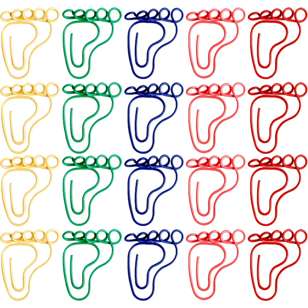 

30 Pcs Bookmark Little Feet Paper Paper Clip Baby Paper Clips Colored Documents Classification Organiser Metal Large