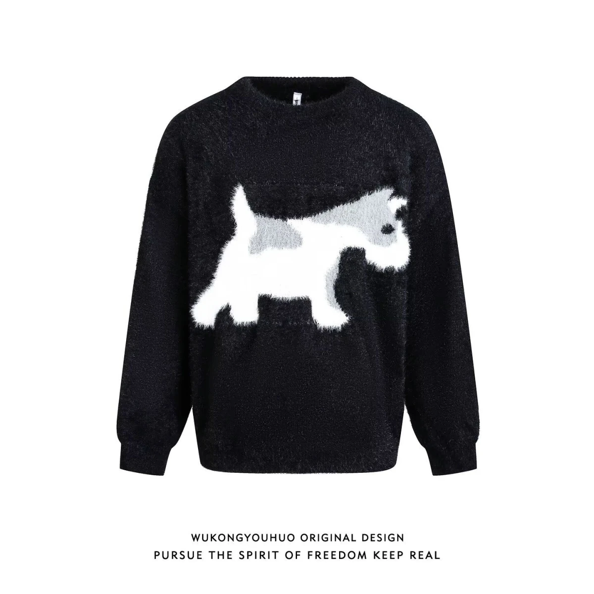 

Retro American round Ne Sweater Loose Lazy Sle Knitted irt for Couples Autumn Winter New Arrival Men's Women's Faion