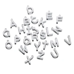 50Pcs A-Z 26 Letters Stainless Steel Pendants Charm Alphabet Crafts for DIY Bracelets Earring Necklace Jewelry Making Supplies