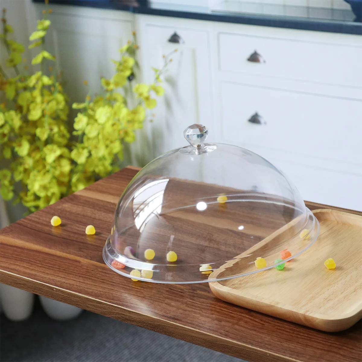 

Крышка, пыленепроницаемая, круглая конструкция, прочная пластиковая защита для кухонной посуды, инструменты, портативная крышка для еды, маленькая еда