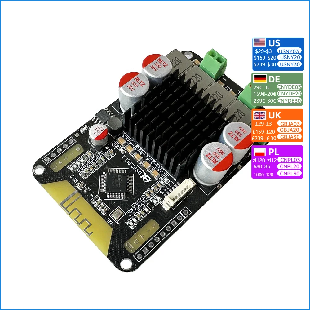 Nvarcher New version of dual chip TPA3116 Bluetooth Audio Amplifier Board 200W Stereo DSP Tuning Power  Support TWS