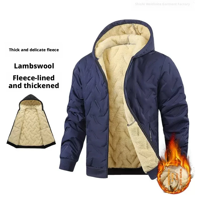 New Autumn and Winter Fashion Solid Color Thickened Warm Fleece Jacket Men's Casual Loose Sports High Quality Plus Size Jacket