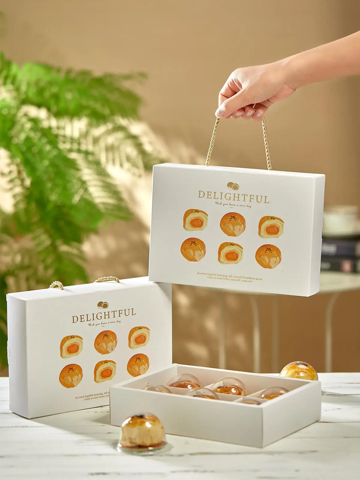 

5pcs/lot Baking Egg Yolk Pastry Packaging Box Mid Autumn Festival Mooncake Empty Box Customization Gift Cake Boxes and Packaging