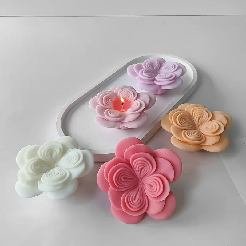 

3D Austin Rose Flower Candle Silicone Molds Diy Love Flowers Soap Plaster Chocolate Ice Cake Baking Mold