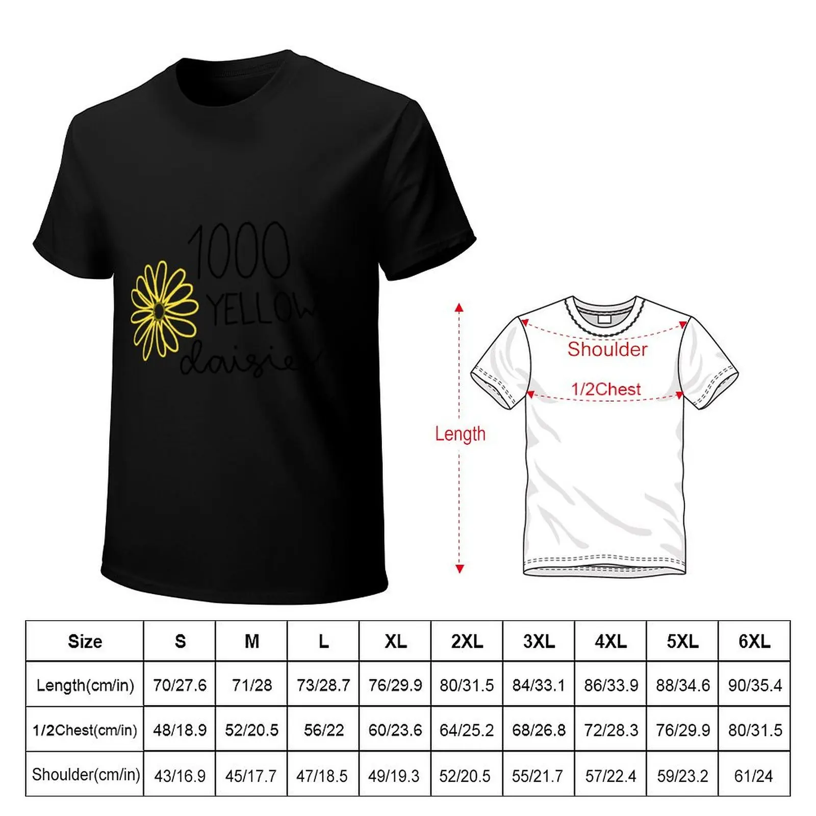 1000 yellow dasies T-Shirt tees anime t shirts mens champion t shirts