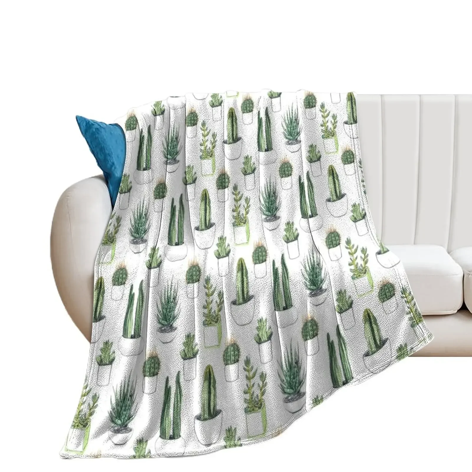 

Watercolour cacti & succulents Throw Blanket Baby Vintage Blankets For Bed christmas decoration Blankets