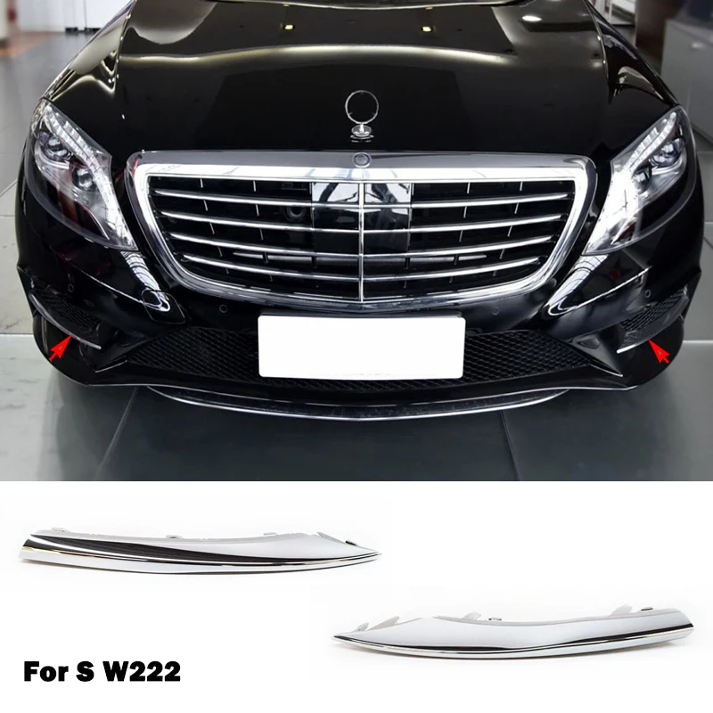 

Front Fog Lamp Chrome Trim Lower Grill Bumper Chromium a 2228852321 2228852421 For Mercedes Benz S Class W222 S400L S500L 4MATIC