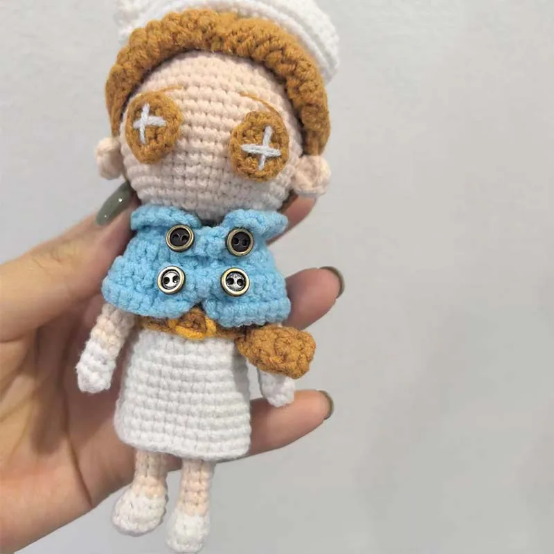 Handmade Crochet Plush Cartoon Game Peripherals keychain Cute Identity Crochet Doll  Doctor Emily Doll Birthday Gifts Toys