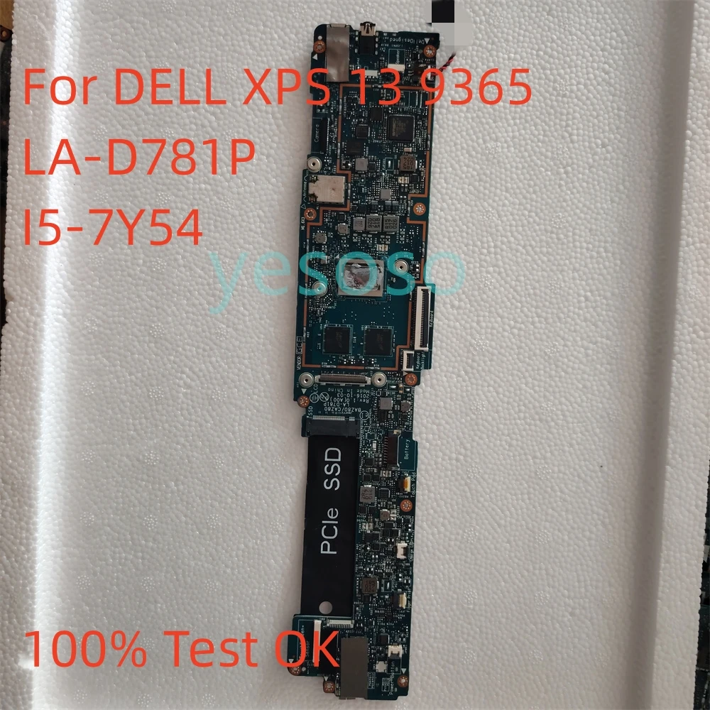 

For DELL XPS 13 9365 Laptop Motherboard I5-7Y54 CPU 4GB RAM LA-D781P CN-0DC6H2 0DC6H2 DC6H2 Mainboard 100% Works Perfectly