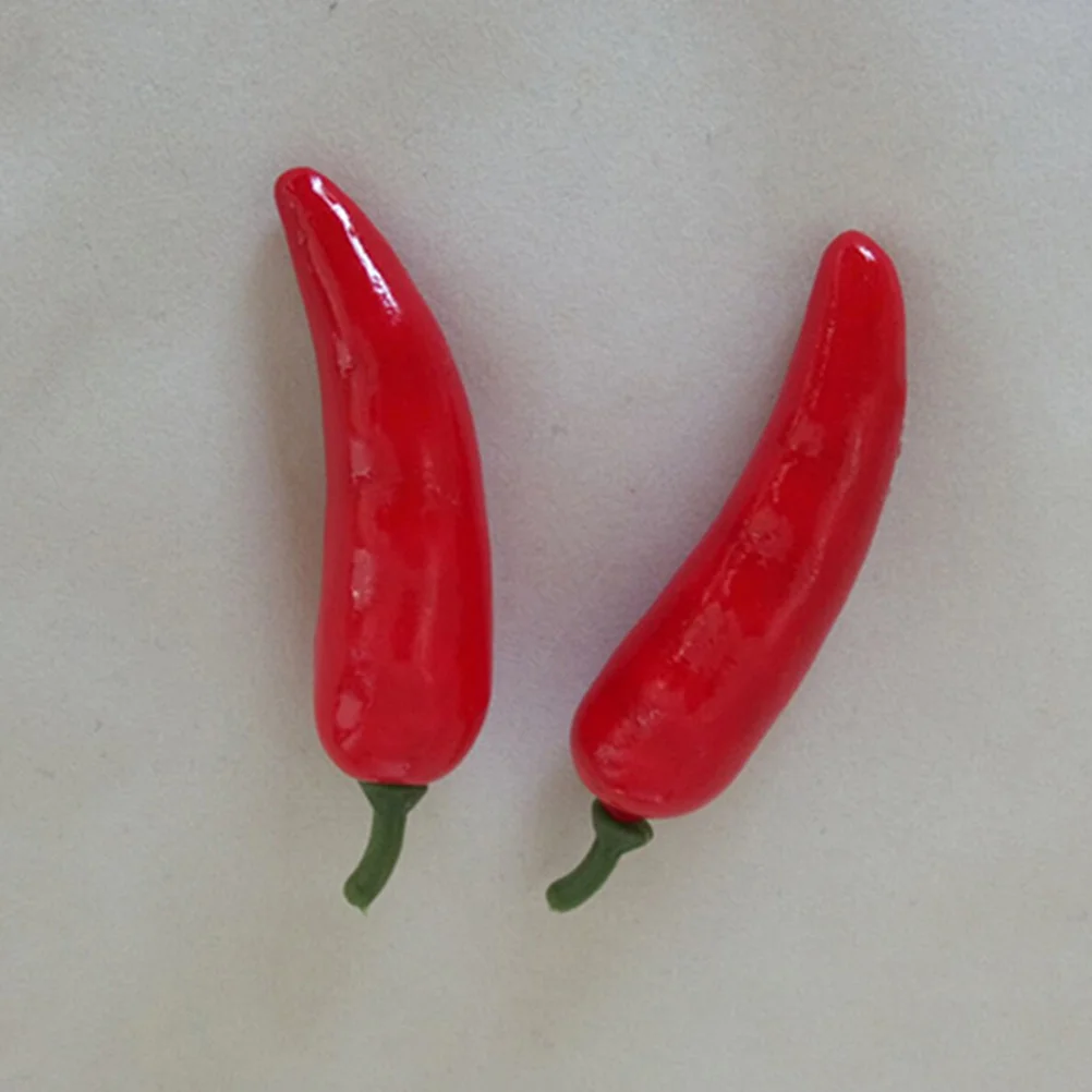 36pcs Fake Chili Simulation Artificial Lifelike Chili Vegetable Mini Chili for Restaurant (Red) simulation chili