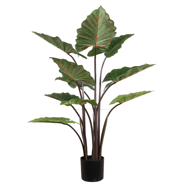 

Artificial green plant taro leaf tree, artificial tree large fake plant potted home