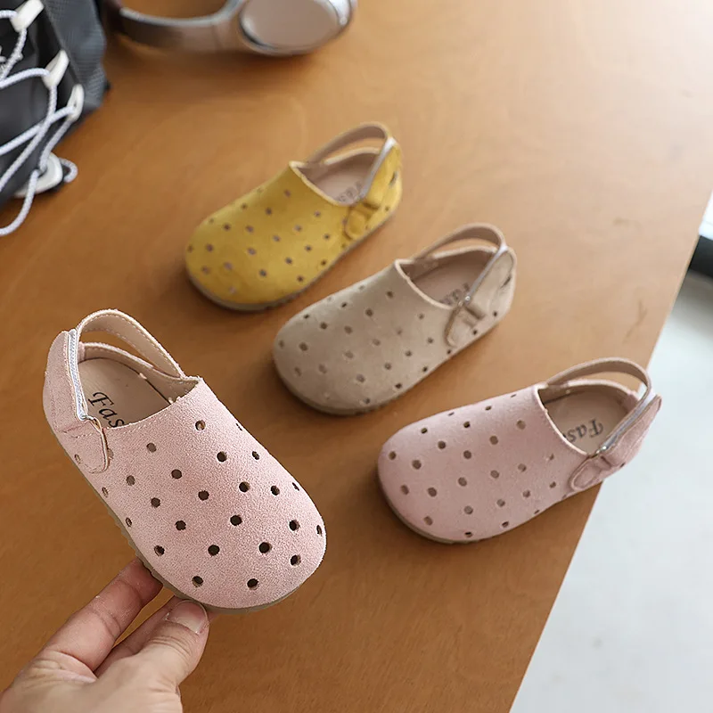 

2026Kids'Casual Shoes Sneakers Mesh Summer Shoes For Girls Hook and Loop Anti-slip Soft Bottom Khaki Pink Shoes Size 21-30