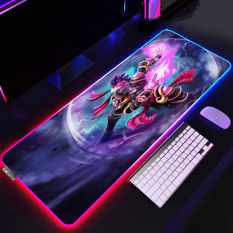 Imagem -05 - Dota 2-grande Rgb Led Gaming Mouse Pad Xxl Gamer Mousepad Tapete Grande com Retroiluminado Mesa para pc 40x90