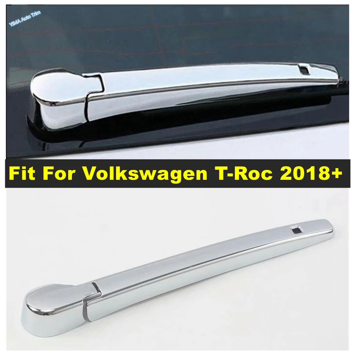 

Fit For Volkswagen T-Roc 2018 2019 2020 ABS Chrome Accessoris Car Rear Windshield Window Windscreen Rain Wiper Cover Trim Frame