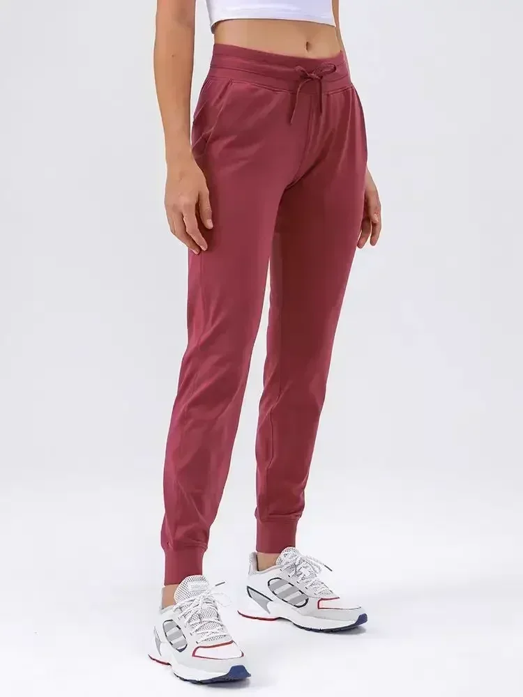 

Lemon Women Yoga High Waist Training Jogging Sport Pants Drawstring Elastic Four-Way Elasticit Wear Women Sports Casual Pants