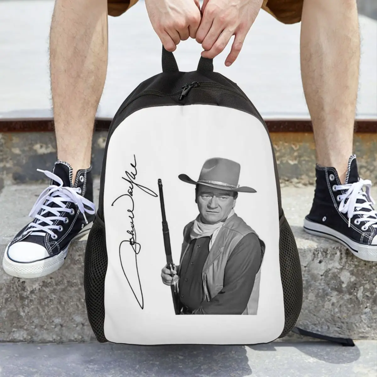 john-wayne-assinatura-o-duque-mochila-venda-quente-mochila-grande-capacidade-criancas-bookbag-saco-de-escola-sacos-de-ombro-para-homens