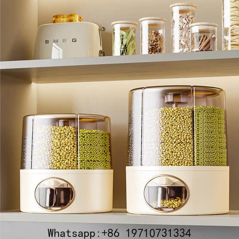 

Rice Bucket Grain Storage Box Rotating Seal Insect and Moisture Proof
