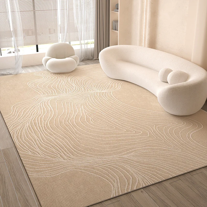 VIKAMA White Topographic Contour Line Rug Soft Flannel Non Slip Washable Area Carpet for Living Room Bedroom Modern Decor