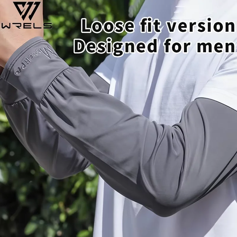 Summer Long Arm Sleeves UV Protection Breathable Ice Slik Sleeves Sports Cycling Running Driving Men's Sunscreen Sleeves Cover