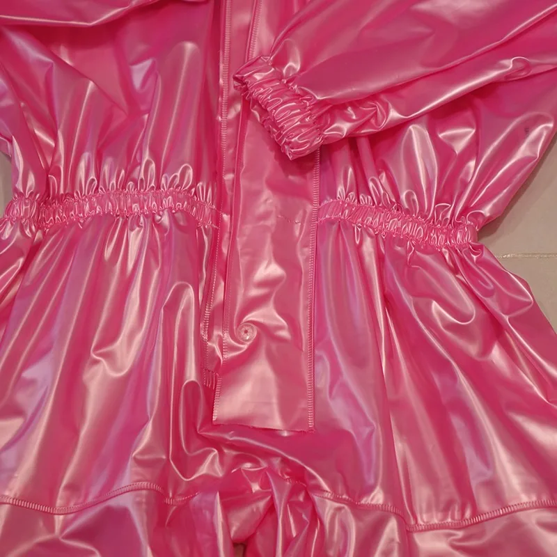 Traje de lluvia de una pieza de PVC impermeable, ligero, a prueba de viento, para deportes al aire libre, montar, actividades de vela, mono de plástico suave completo