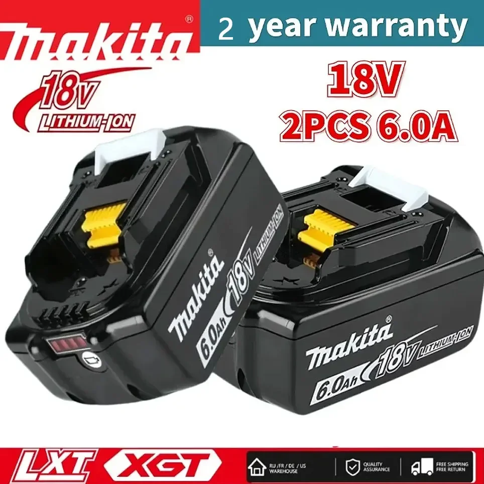

100% Original Makita Rechargeable Battery, Replaceable LED Lithium-ion, 6.0Ah 18V BL1860B BL1860 BL1850 BL1830 BL1815