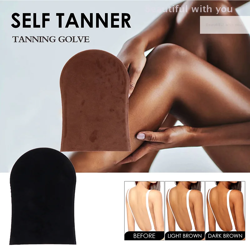 Reusable Back Tan Applicator Glove Exfoliating Tan Removal Mitt Self Tanning Body Face Bath Cleaning Soft Glove