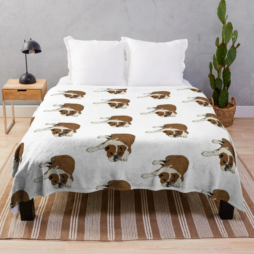 

English Bulldog Throw Blanket Thin For Decorative Sofa Blankets
