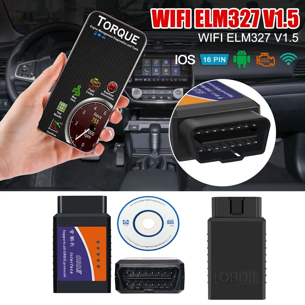 ELM327 OBD2 V2.1 Car Diagnostic Tool Bluetooth Scanner Automotive Detector Fault Scanner Tool Diagnostic Instrument Code Reader