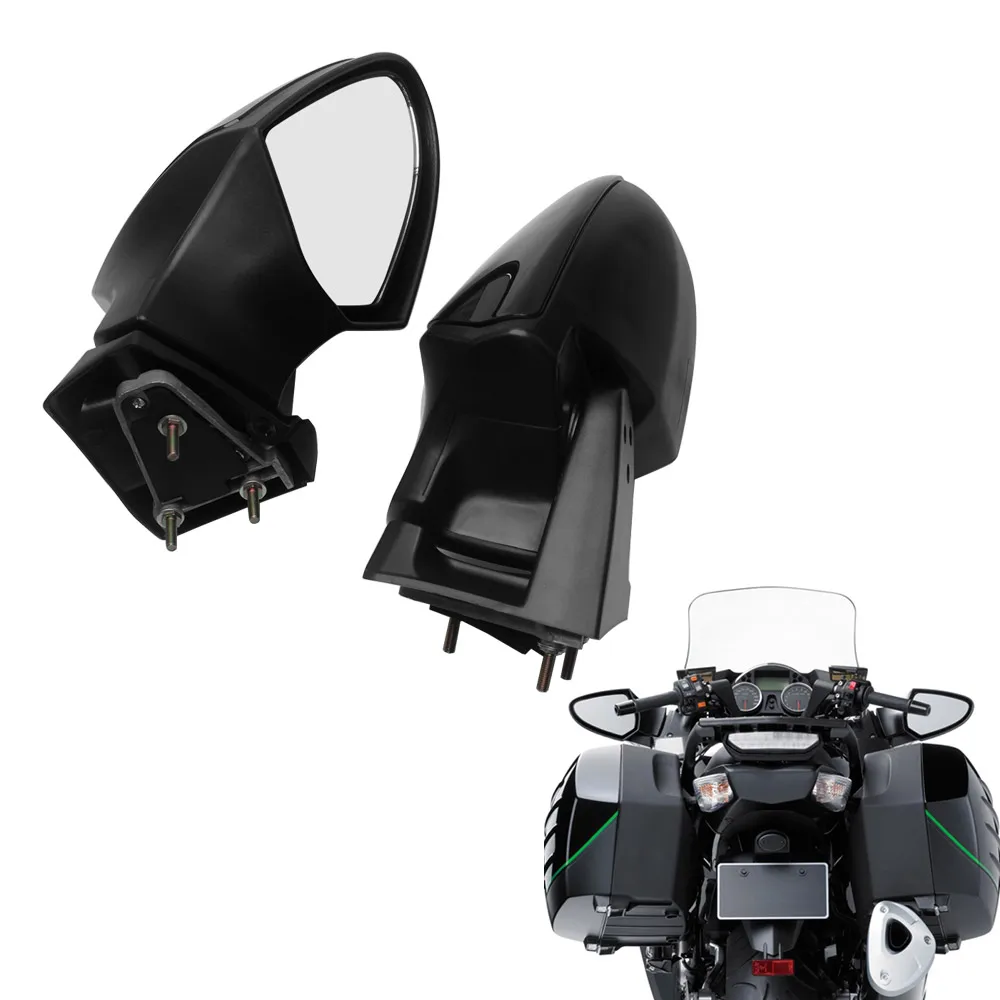 1 Pair Black Motorcycle Rear View Mirrors Fit For Kawasaki 1400GTR ABS (ZG1400A9F) / 1400GTR (ZG1400A9F) 2008 - 2009 motorcycle