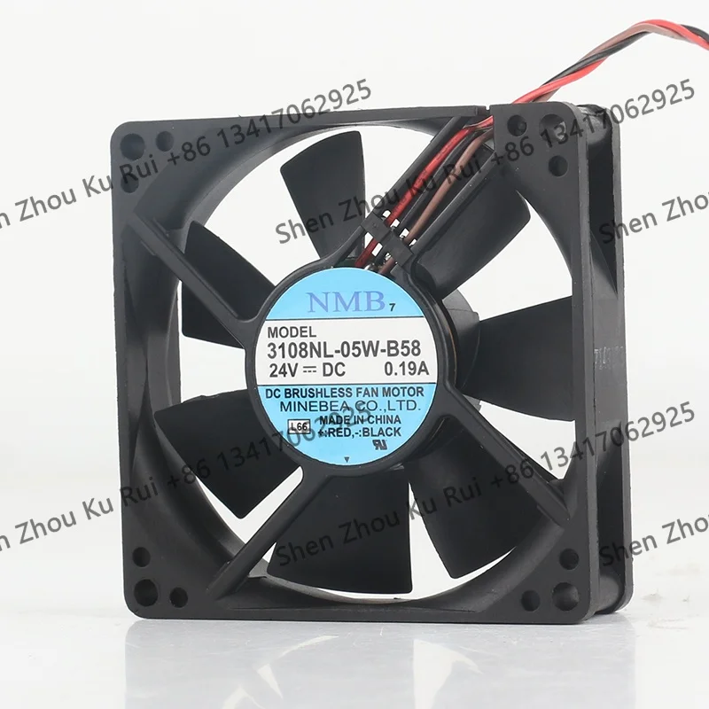 Original NMB 3108NL-05W-B58 24V 0.19A 8020 8CM 80X80X20MM three-wire frequency converter with cooling fan