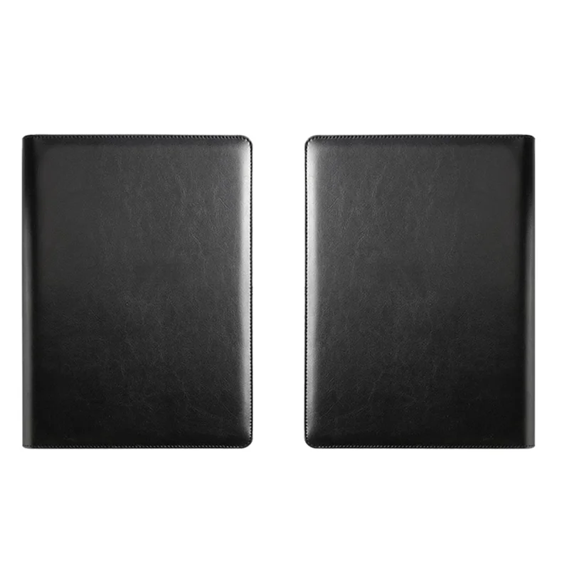 Practical-Resume Portfolio Folder With A4 Size Clipboard Black Leather Padfolio For Men Women Business Portfolio Organizer