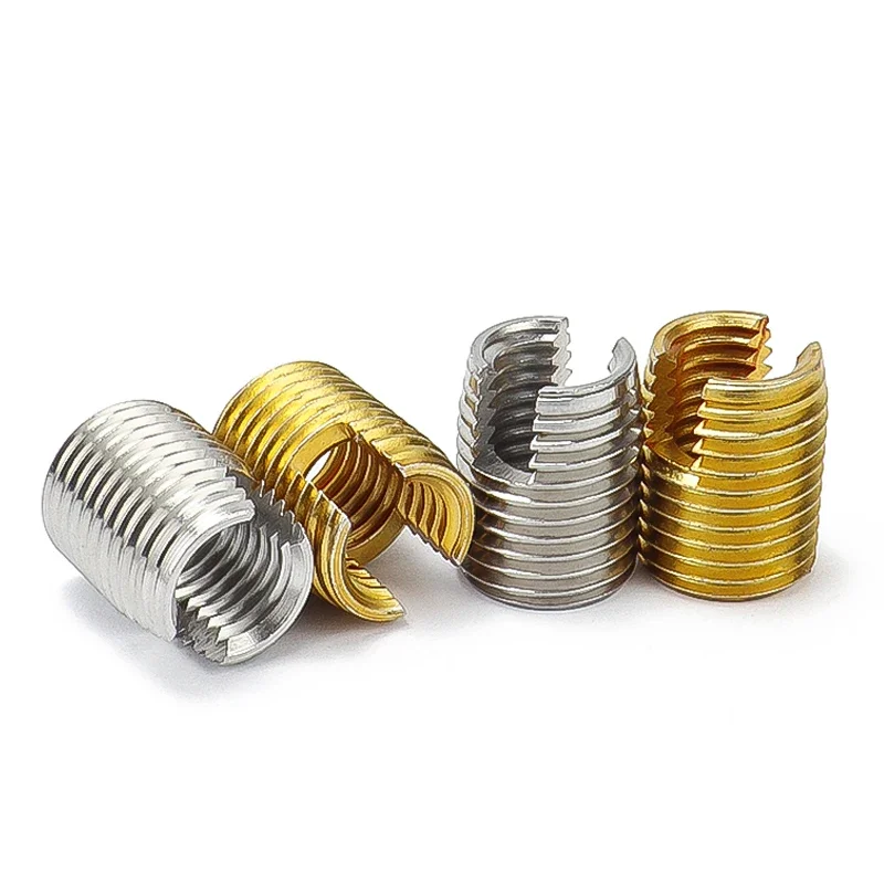 1 ~ 5 uds M2 M2.5 M3 M4 M5 M6 M8 ~ M16 inserto de reparación de rosca tuercas de manguito de tornillo autorroscantes ranuradas de acero inoxidable/galvanizado