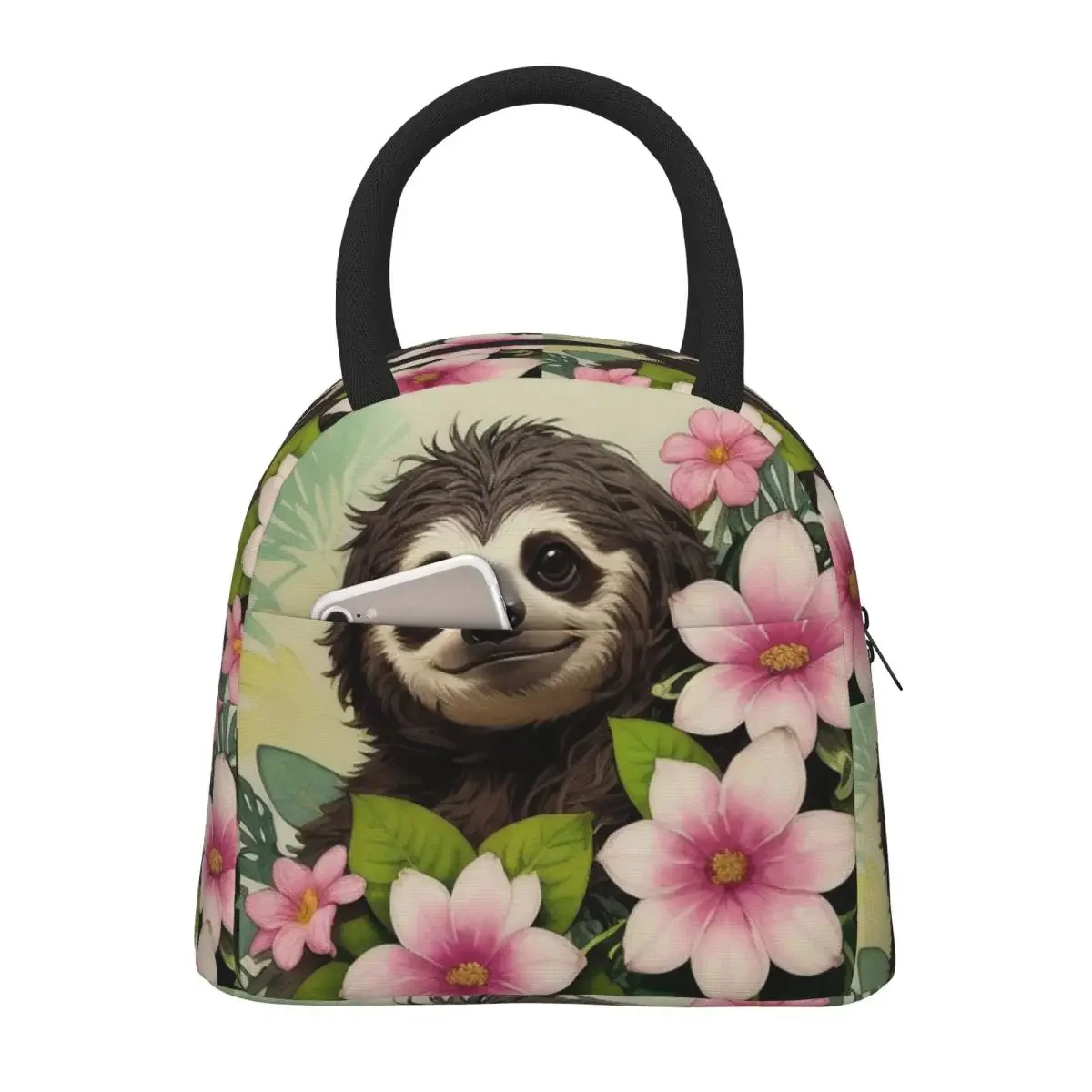 

Lovely Sloth Print Lunch Bags Insulated Bento Box Waterproof Lunch Tote Resuable Picnic Bags Cooler Bag for Woman Student School