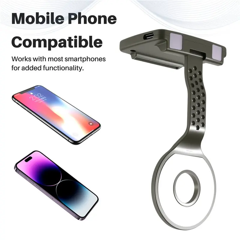 Portable Eye-Caring LED Night Reading Eye Protection Lamp Clip-On Phone Flash Light Foldable Magnetic Mobile Phone Green