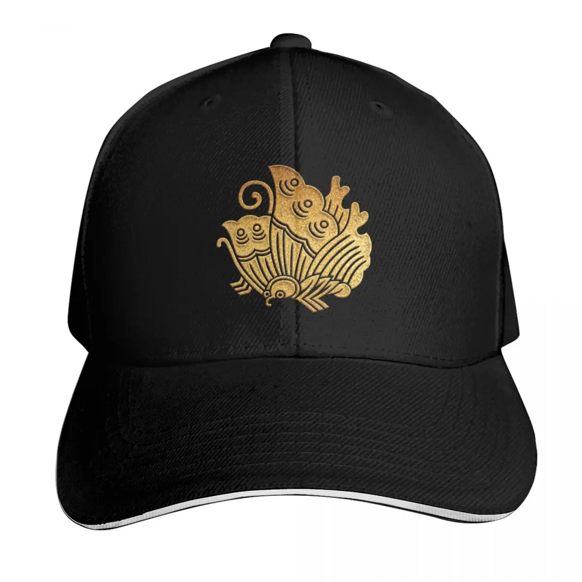 Ageha Cho Kamon in Gold Seal Baseball Cap Quick Dry Performance Cotton Twill Breathable Contrast Two Tone Brim