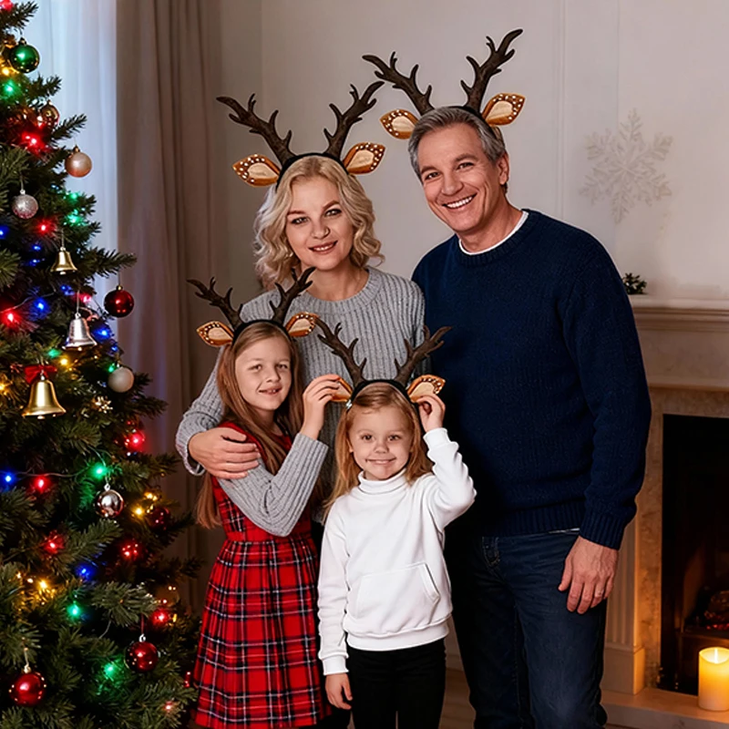 

Reindeer Hair Hoop Adults Kids Cute Deer Antler Ear Headband Costume Accessories Suitable for Christmas Autumn Winter Cosplay