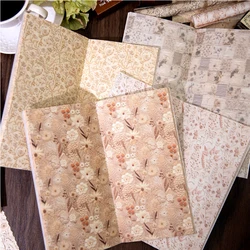 Yoofun 60sheets Vintage Floral Background Paper Scrapbooking Collage Planner Diary Craft Retro Flower Material Paper Kit